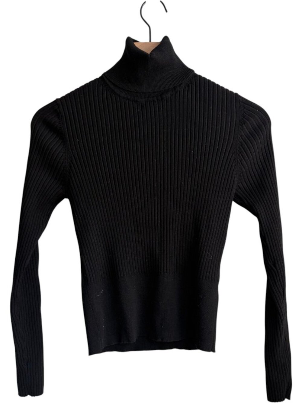 Zara Ribbed Turtleneck Sweater Black Large